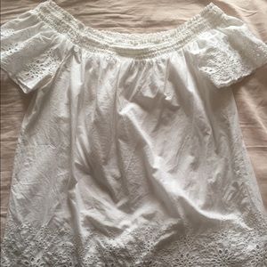 over the shoulder white shirt